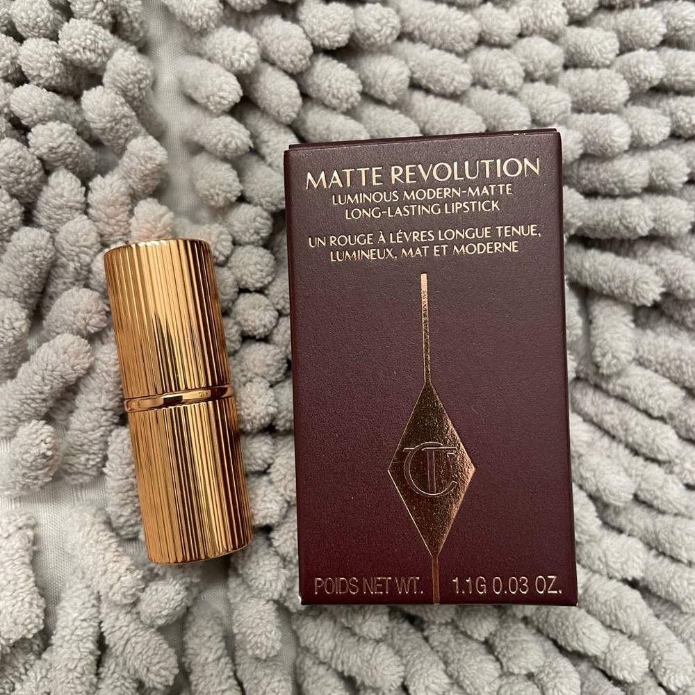 Charlotte Tilbury Matte Revolution Lipstick Mini in Pillow Talk, 0.03 fl oz